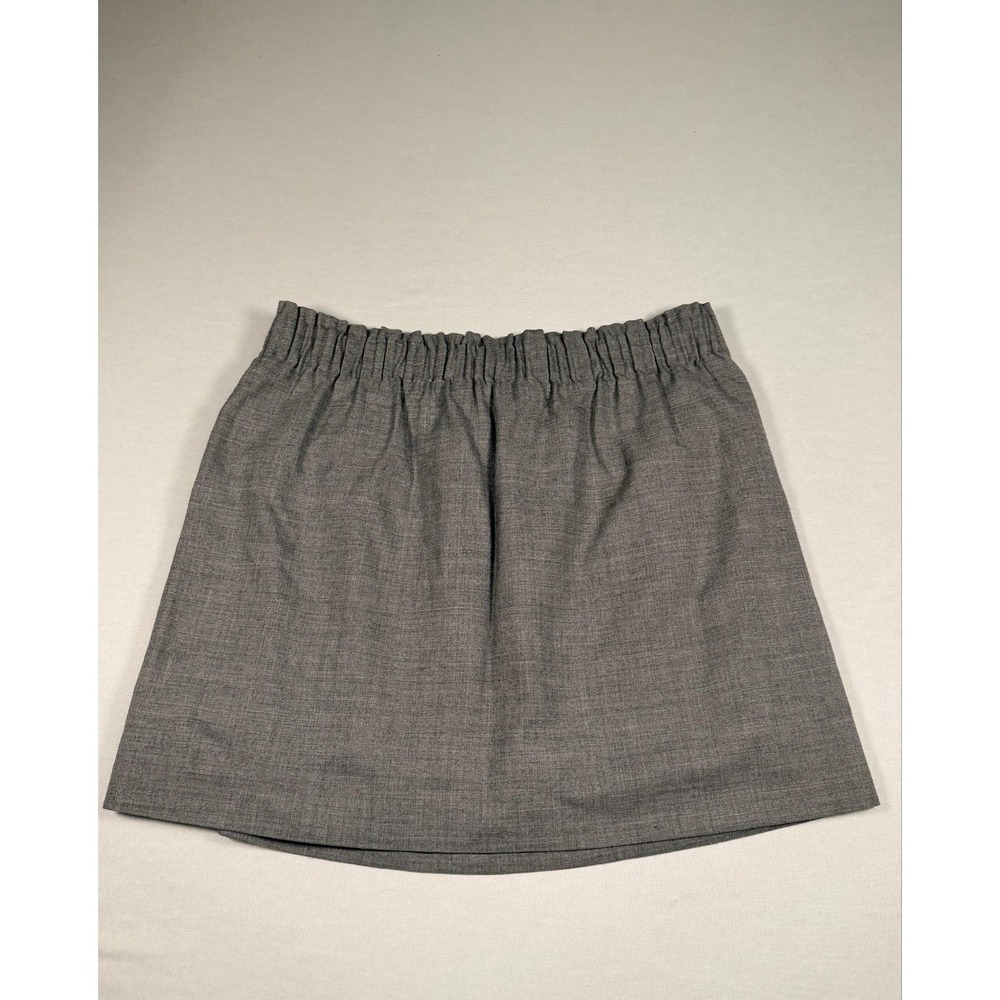 J.Crew‎ Skirt Womens 12 Gray Wool Blend A-Line Pull On Mini Lined Pockets Casual